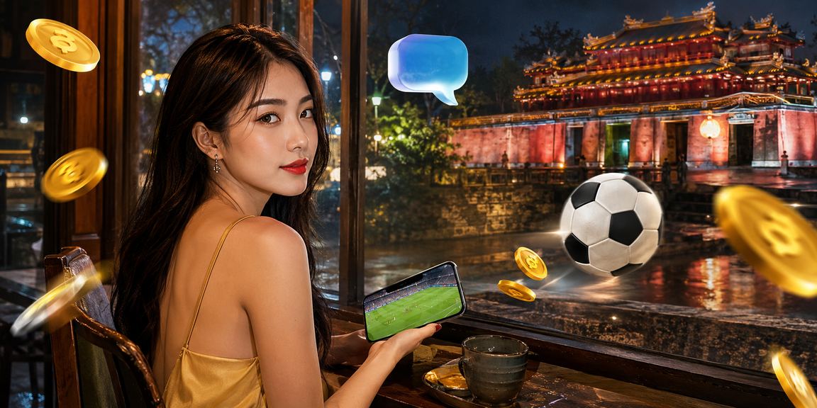 Người dùng xem thông tin cá cược và ưu đãi bên cốc cà phê tại Huế